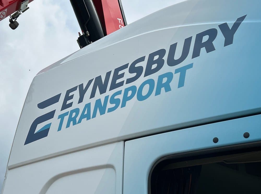 The Eynesbury Transport logo on a lorry