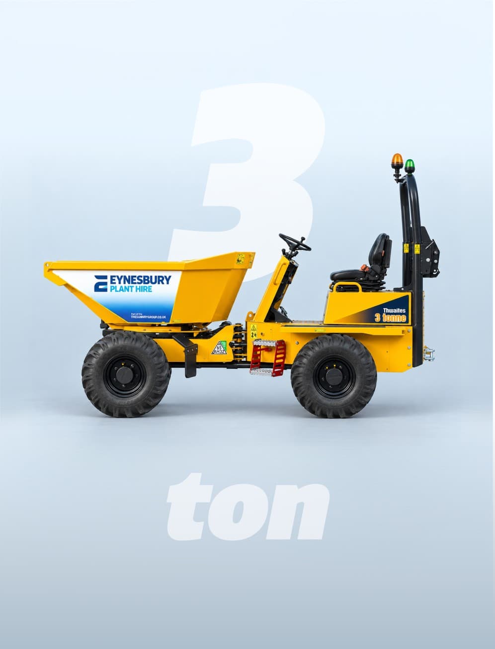 A 3 ton swivel dumper for hire from Eynesbury Group