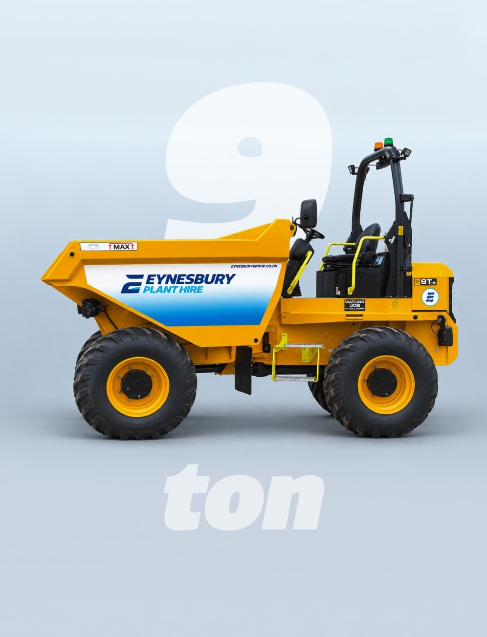 A 9 ton dumper for hire from Eynesbury Group