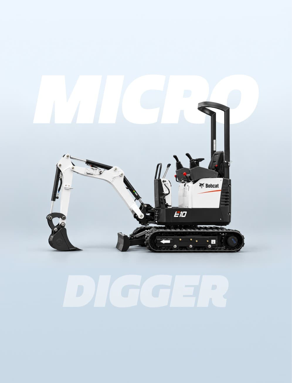 A Bobcat E10z micro digger for hire from Eynesbury Group