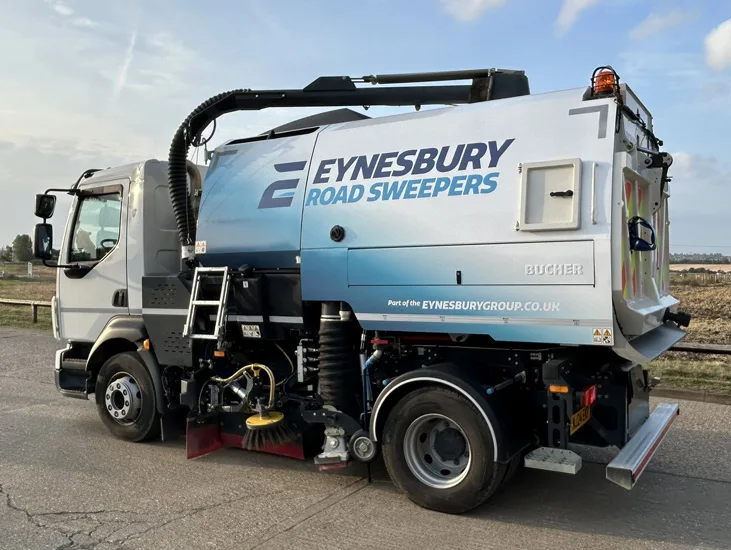 Image of one of Eynesbury Group's road sweepers for hire