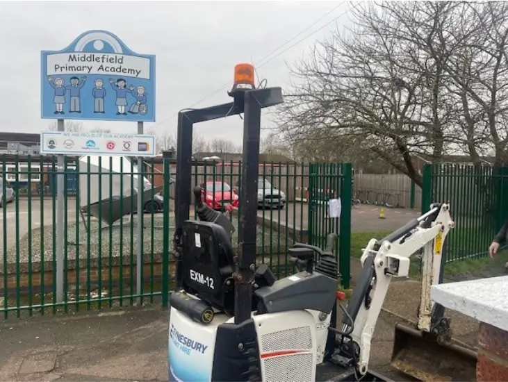 Image of a Bobcat Micro Digger at School