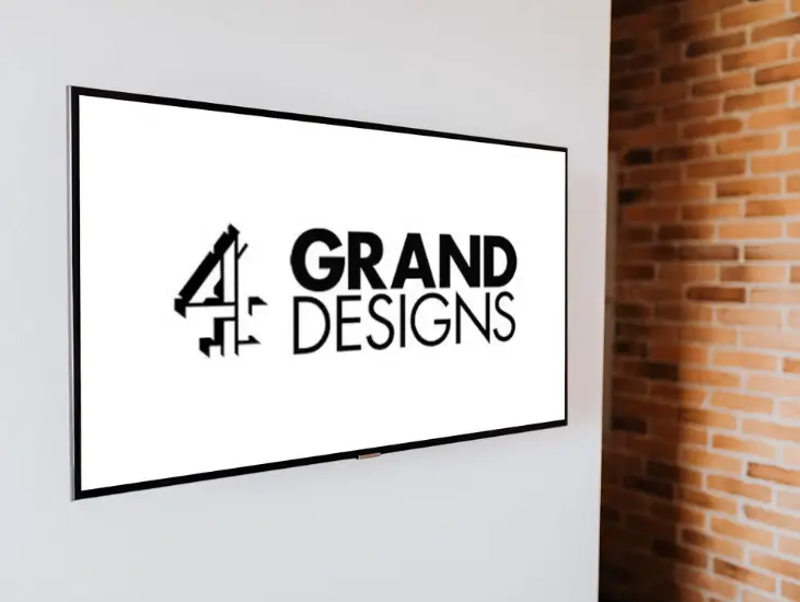 Channel 4 Grand Designs logo on a TV